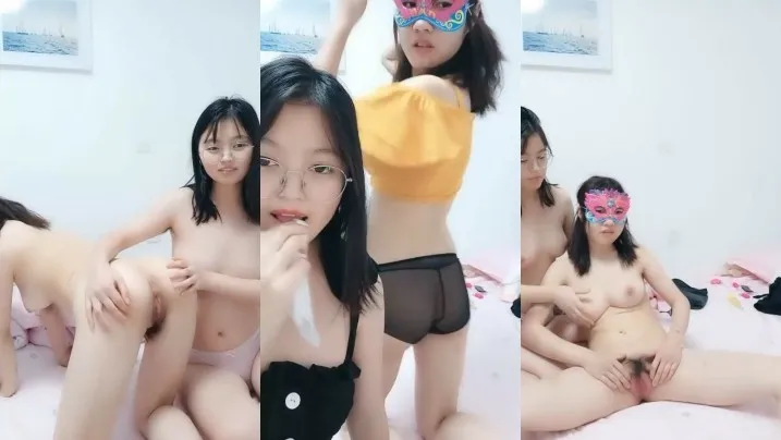 幸福老哥双飞童颜巨乳00后嫩妹长相清纯诱人粉穴，双女互摸掰穴震动棒摩擦口交后入抽插猛操1